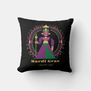 Mardi Gras Mom 2026 Queen Cushion