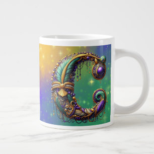 Mardi Gras Monogram Initial C Large Coffee Mug