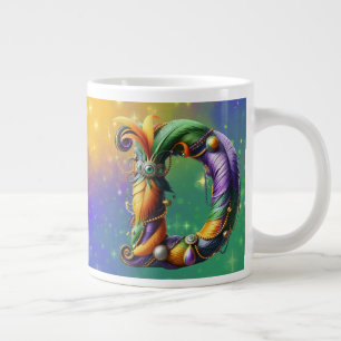 Mardi Gras Monogram Initial D Large Coffee Mug