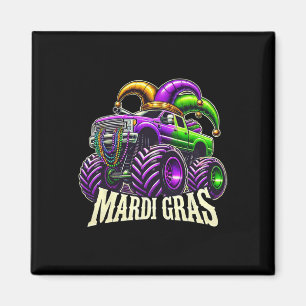 Mardi Gras Monster Truck Jester Carnival Boys Girl Magnet