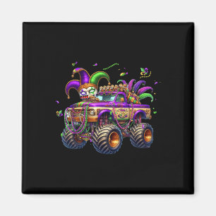 Mardi Gras Monster Truck Kids Toddlers New Orleans Magnet