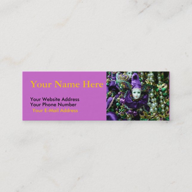 Mardi Gras Motif Slim Cards (Front)
