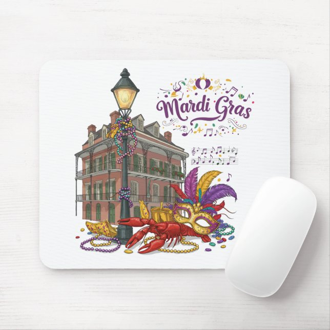 Mardi Gras Mouse Pad (With Mouse)