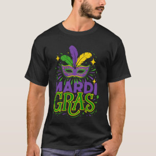 Mardi Gras Mysterious Masquerade Vibrant Festival T-Shirt