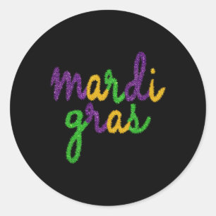 Mardi Gras New Orleans Carnival Fat Tuesday Women Classic Round Sticker