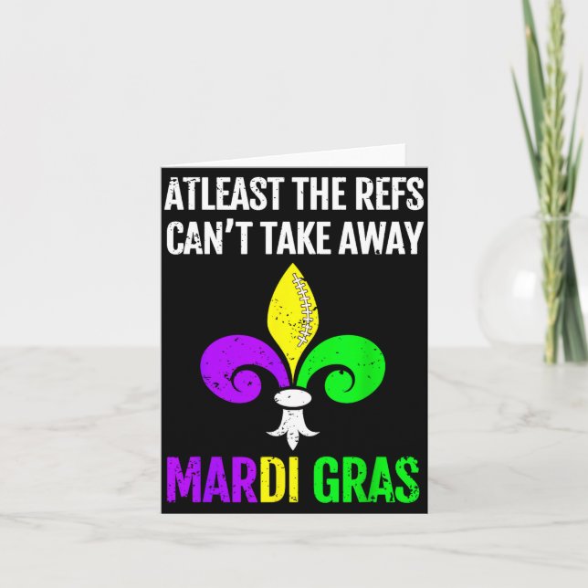 Mardi Gras New Orleans Funny Football Gift  Card (Front)