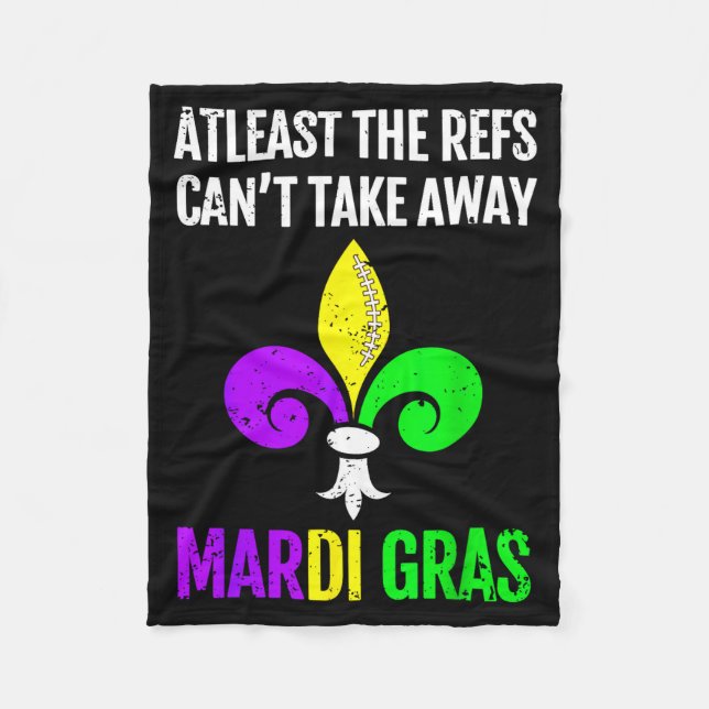 Mardi Gras New Orleans Funny Football Gift  Fleece Blanket (Front)