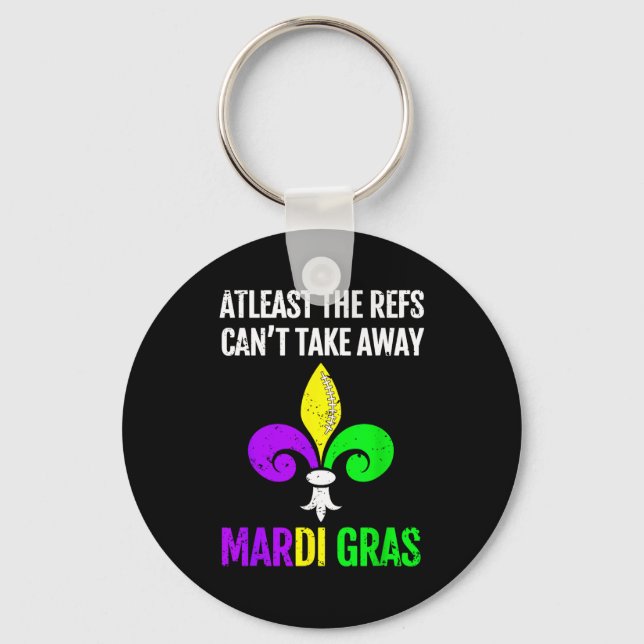Mardi Gras New Orleans Funny Football Gift  Key Ring (Front)