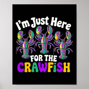 Mardi Gras New Orleans I'm Just Here For The Crawf Poster