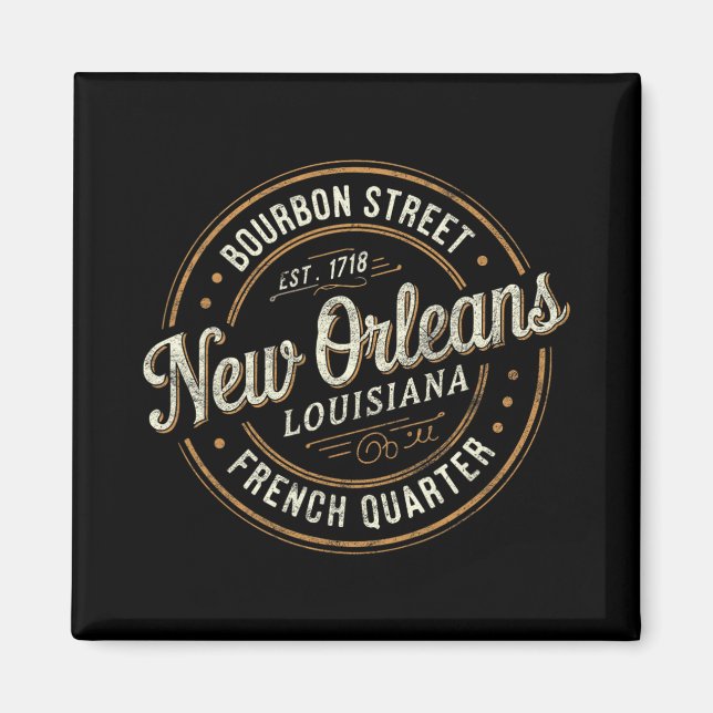 Mardi Gras New Orleans Louisiana Bourbon Street So Magnet (Front)