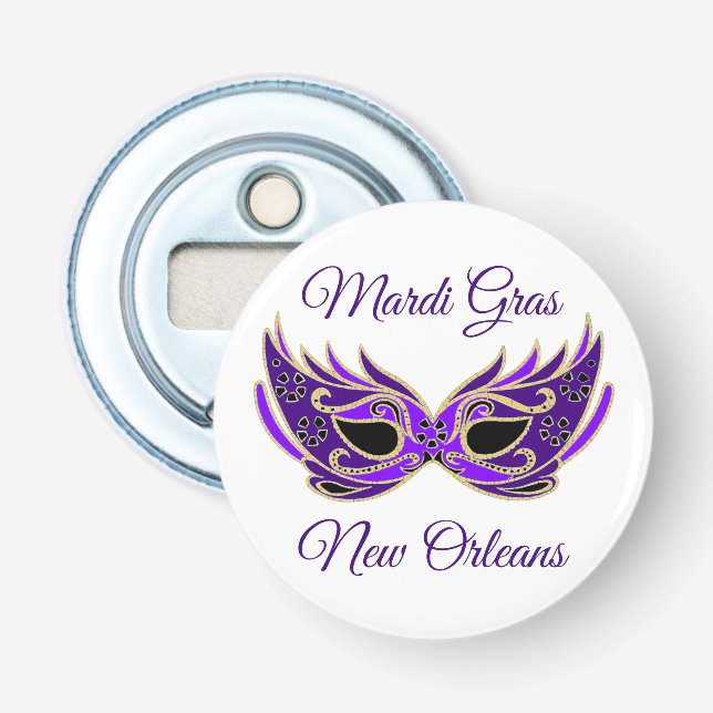 Mardi Gras New Orleans Mask Bottle Opener (Front)