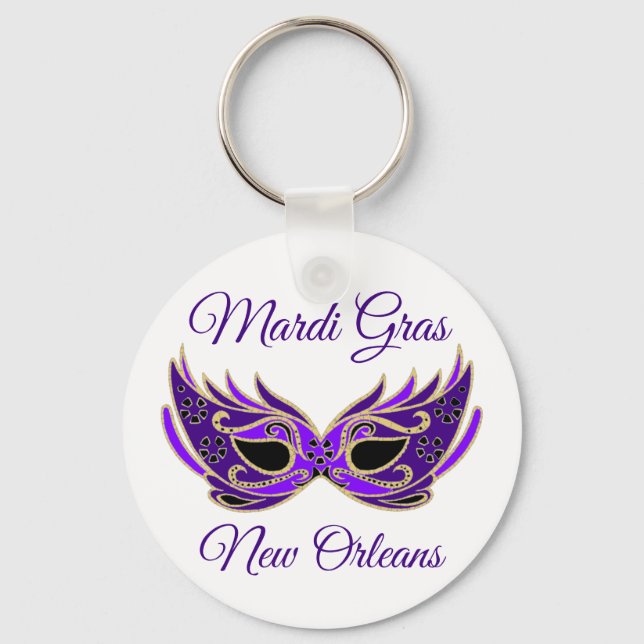 Mardi Gras New Orleans Mask Key Ring (Front)