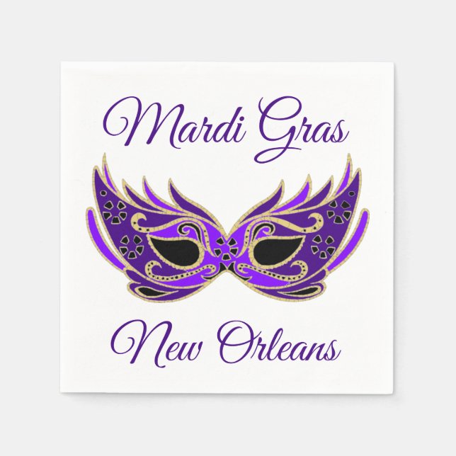 Mardi Gras New Orleans Mask Napkin (Front)