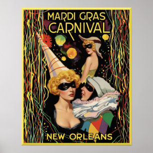 Mardi Gras New Orleans poster.   Poster