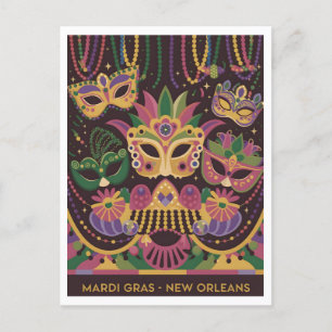 Mardi Gras New Orleans Vintage Postcard