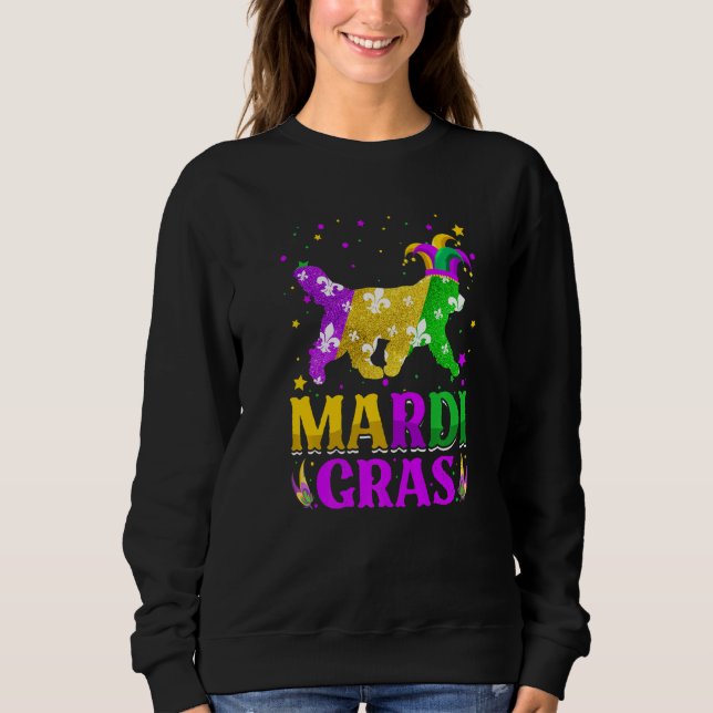 Mardi Gras Newfoundland Dog Lover Carnival Jester  Sweatshirt (Front)