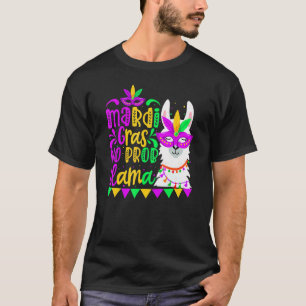 Mardi Gras No Prob Llama Alpaca Funny Carnival Cos T-Shirt