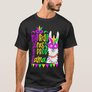 Mardi Gras No Prob Llama Alpaca Funny Carnival Cos T-Shirt