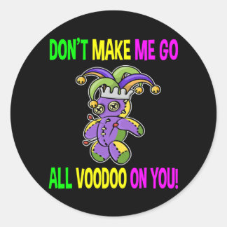 Mardi Gras Nola Voodoo Doll Costume For Women Men Classic Round Sticker