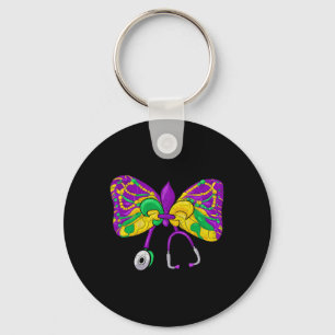 Mardi Gras Nurse Nursing Carnival Parade Coquette Key Ring