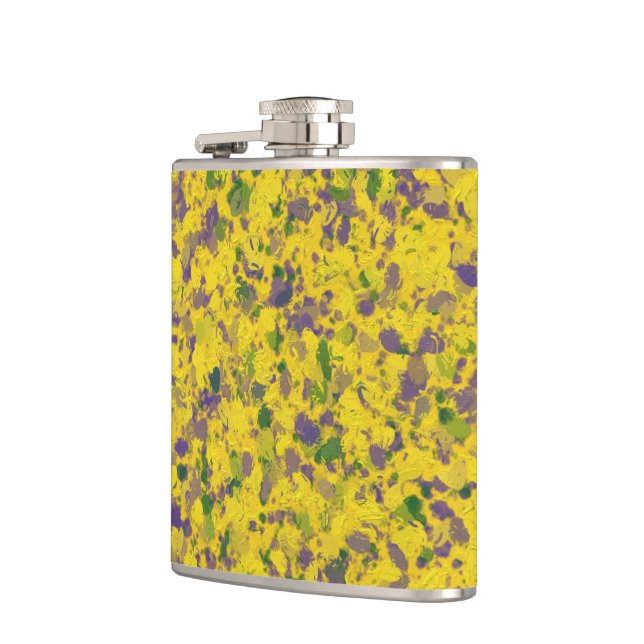 Mardi Gras Oil Abstract  Hip Flask (Left)