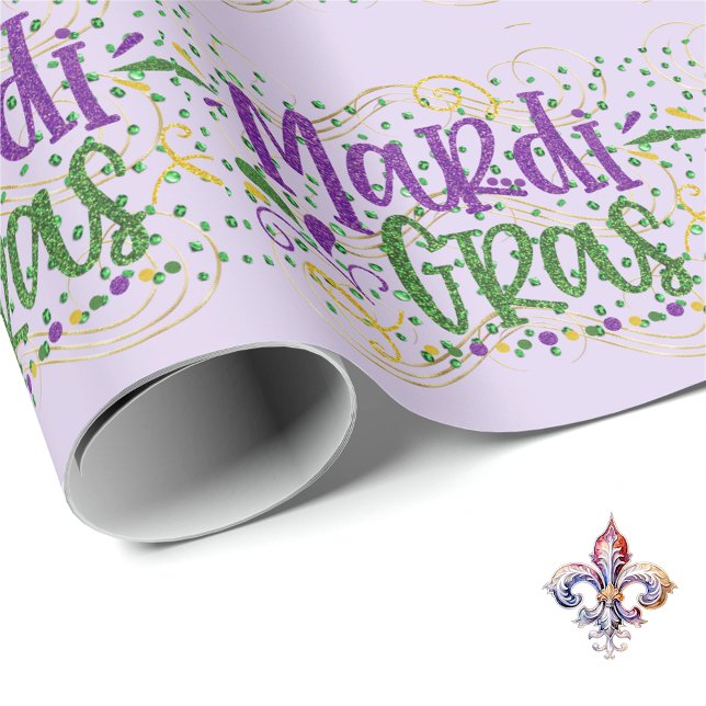 Mardi Gras on Green Stones Wrapping Paper (Creator Uploaded)