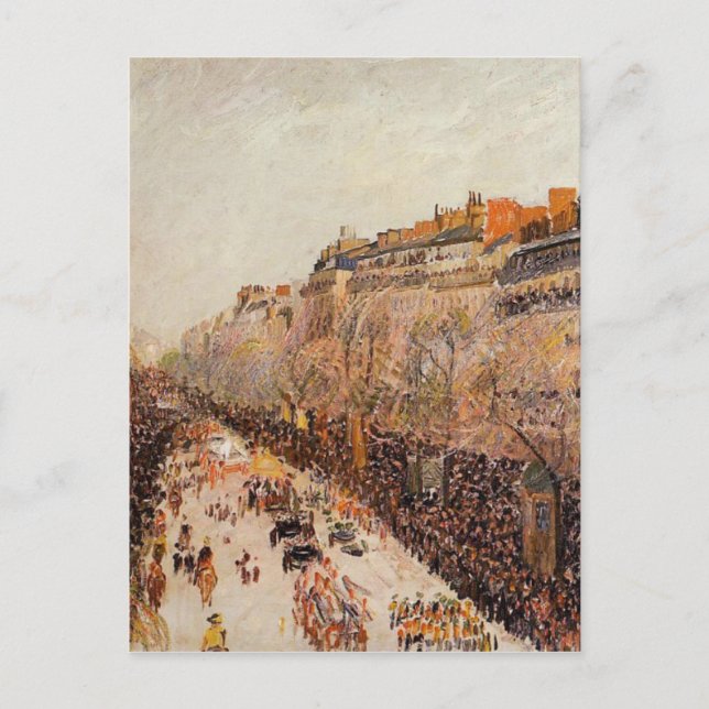 Mardi Gras on the Boulevards by Camille Pissarro Postcard (Front)