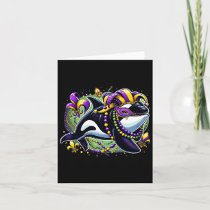 Mardi Gras Orca Whale Card