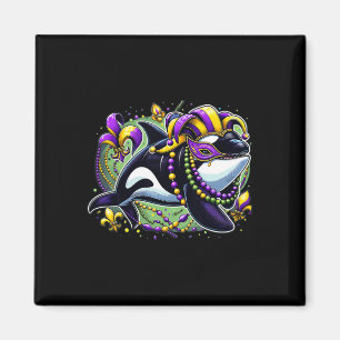 Mardi Gras Orca Whale Magnet