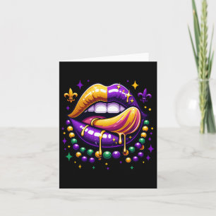 Mardi Gras Outfit Costume Men Women Mardi Gras Lip Card