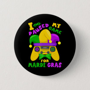 Mardi Gras Outfit For Men Kids and Gamer Video Gam 6 Cm Round Badge