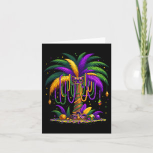 Mardi Gras Palm Tree Hawaiian Tropical Party Men W Card