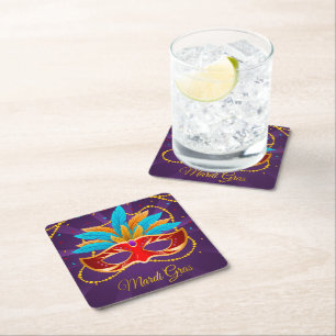 Mardi Gras Paper Coaster