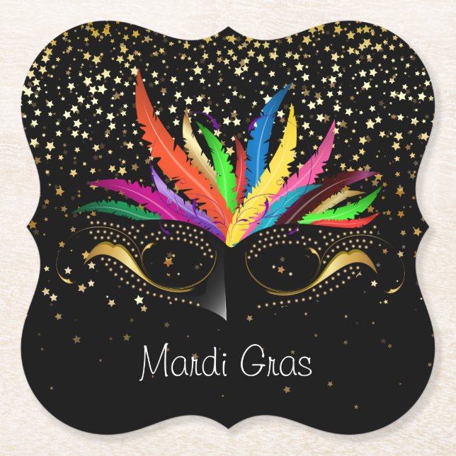 Mardi Gras Paper Coasters (Front)