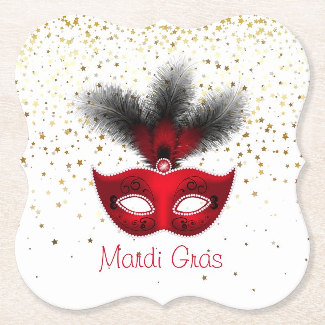 Mardi Gras Paper Coasters (Front)