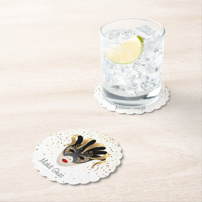Mardi Gras Paper Coasters (Insitu)
