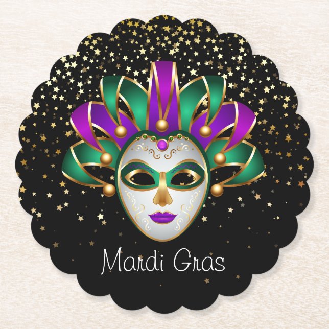 Mardi Gras Paper Coasters (Front)