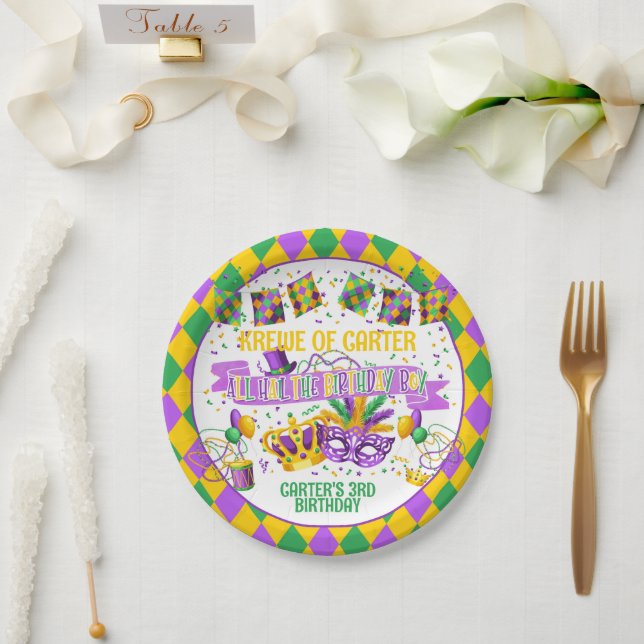 Mardi Gras Paper Plate (Krewe of) (Wedding)