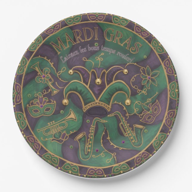 Mardi Gras Paper Plates (Front)