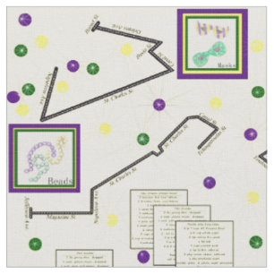 Mardi Gras Parade Route Celebration 9x9 tile size Fabric