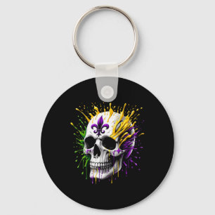 Mardi Gras Parade Skull Carnival Fat New Orleans T Key Ring