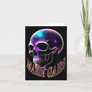 Mardi Gras Parade Skull For Women And Men Celebrat Card