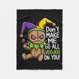 Mardi Gras Parade Stitch Voodoo Doll Jester Spooky Fleece Blanket