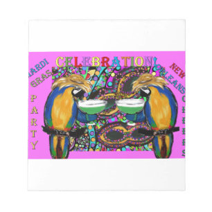 Mardi Gras Parrots Notepad