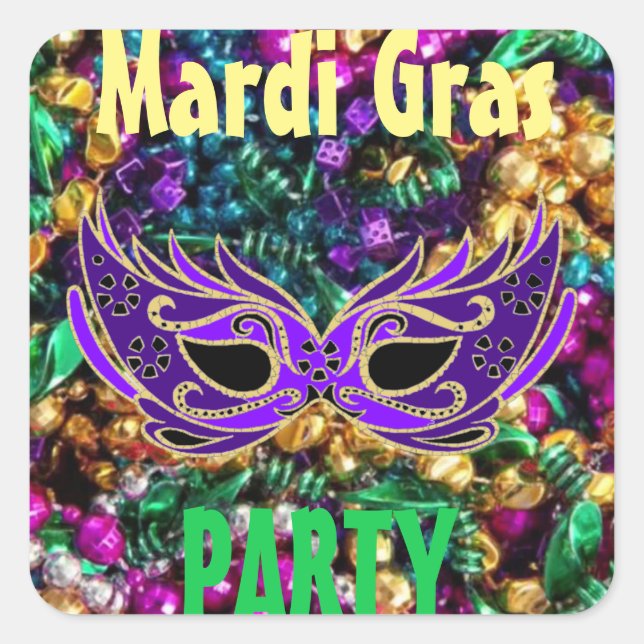 Mardi Gras Party 20 set Label Sticker Mardigras (Front)