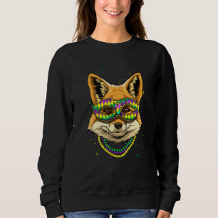 Mardi Gras Party Carnival Jester Fox Wild Animal F Sweatshirt