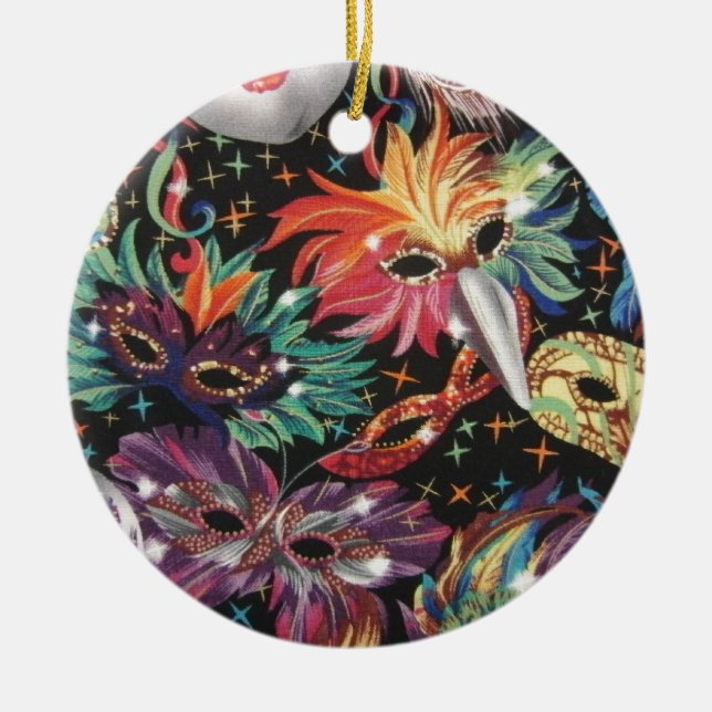 Mardi Gras Party Ceramic Ornament (Front)