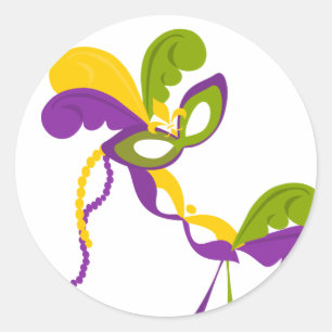 Mardi Gras Party Classic Round Sticker