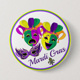 Mardi Gras Party Colourful Big Button Beads Mask