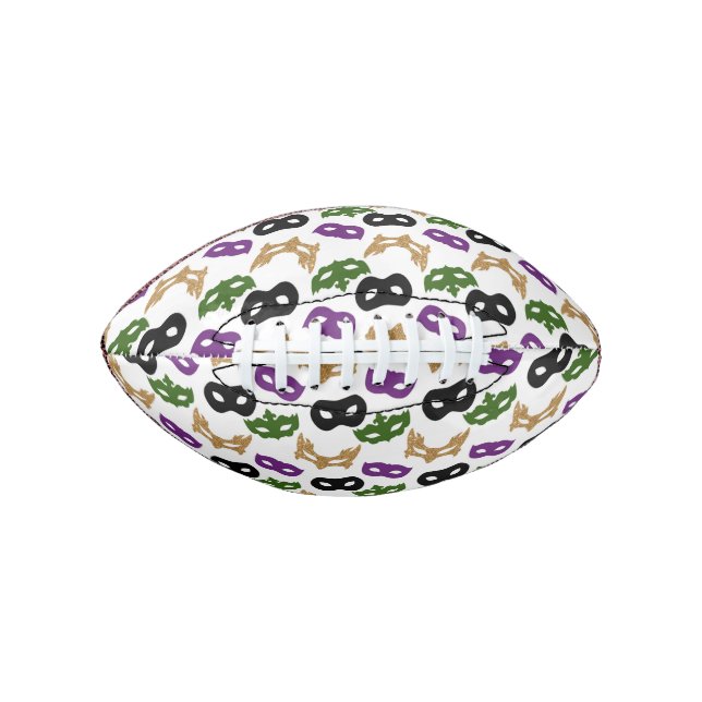 Mardi Gras Party Colourful Carnival Masks NOLA Football (Front)
